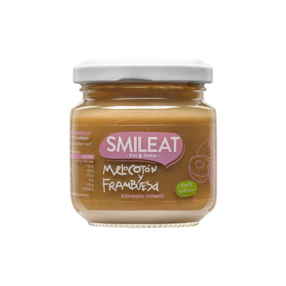Smileat Potito Bio Frambuesa y Melocoton, 130 g