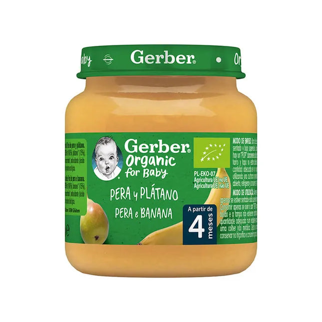 Gerber Organic Pear & Banana Jar Unisex, 125 g