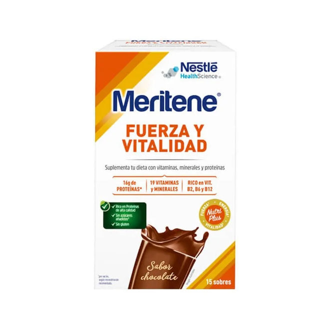 Meritene Strength And Vitality Chocolate Flavor Unisex, 15x30 g
