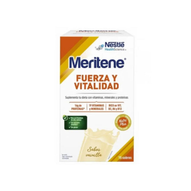 Meritene Strength And Vitality Vanilla Flavor Unisex, 15x30 g