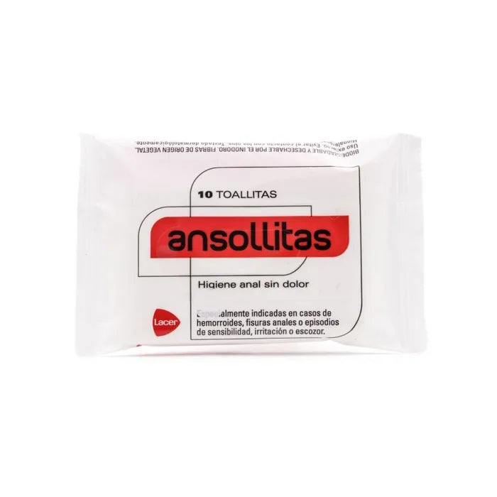 Lacer Ansollitas Anal Hygiene Wipes, 10 Units