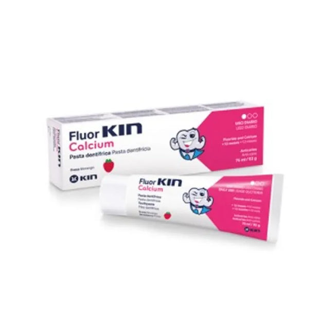 KIN Fluorkin Calcium Strawberry Flavor Children's Toothpaste, 75 ml