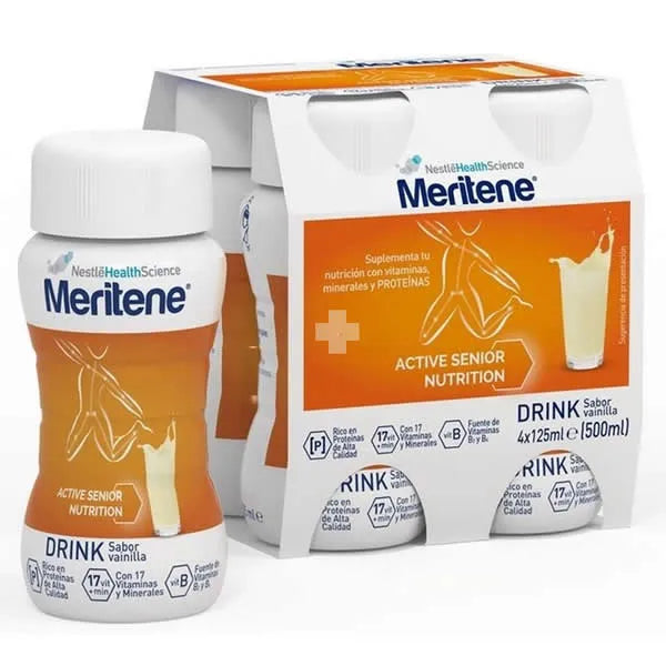 Meritene Active Senior Nutrition Drink Sabor Vainilla, 4x125 ml