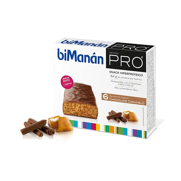 Bimanán Befit Chocolate y Caramel Bar, 6 Units
