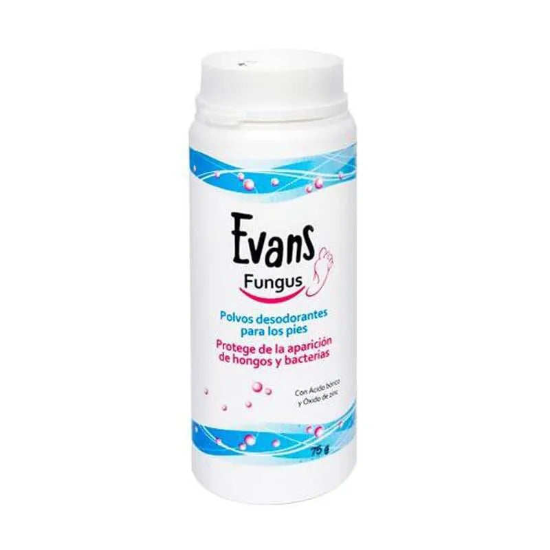 Evans Fungus Polvos Desodorantes Antihongos Para Pies, 75 g