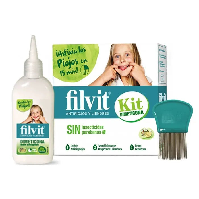 Filvit Dimeticona Anti Lice – Lotion 125 ml Unisex, Set 3 Pieces