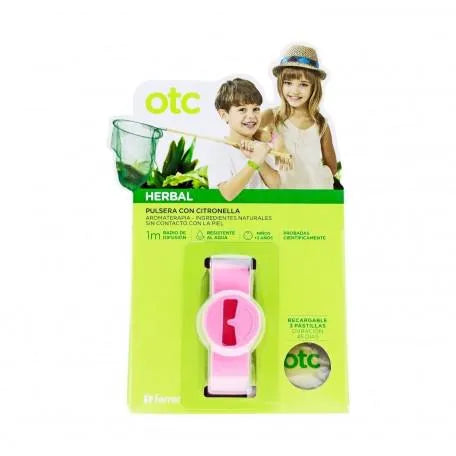 OTC Herbal Pulsera Infantil Repelente De Mosquitos Color Rosa