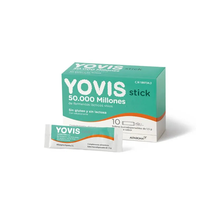 Alfasigma Yovis 10 Stick Bucodispensable 50.000 Million Active Ferments