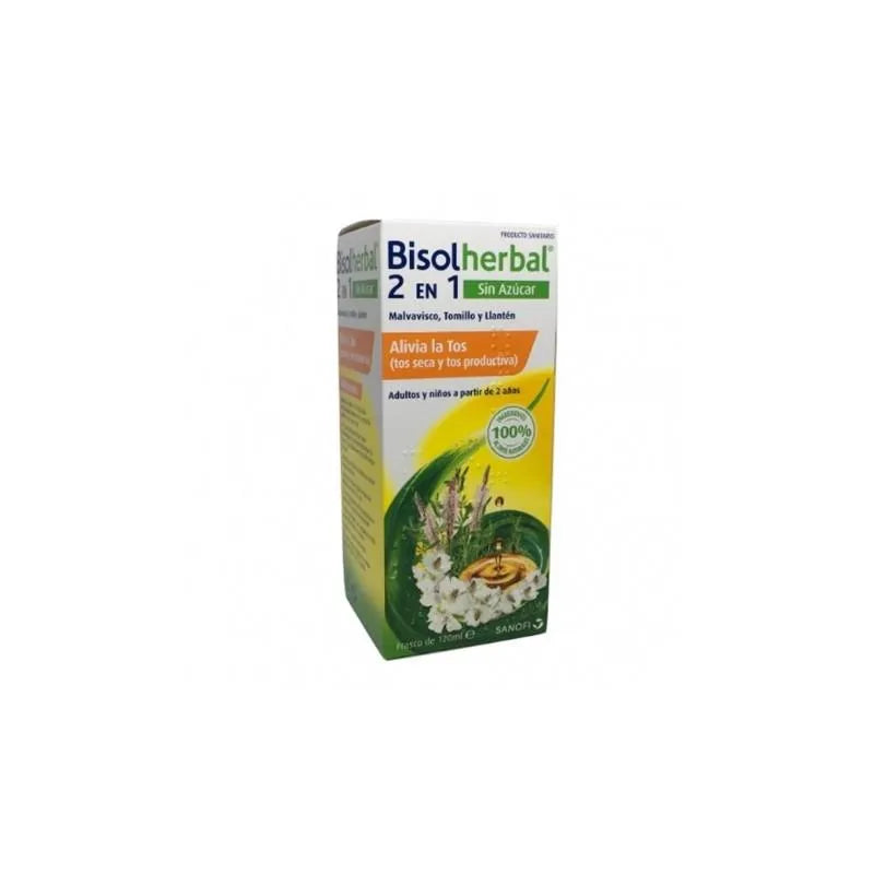 Sanofi Bisolherbal 2en1 Sin Azúcar Tos Seca y Productiva, 120 ml