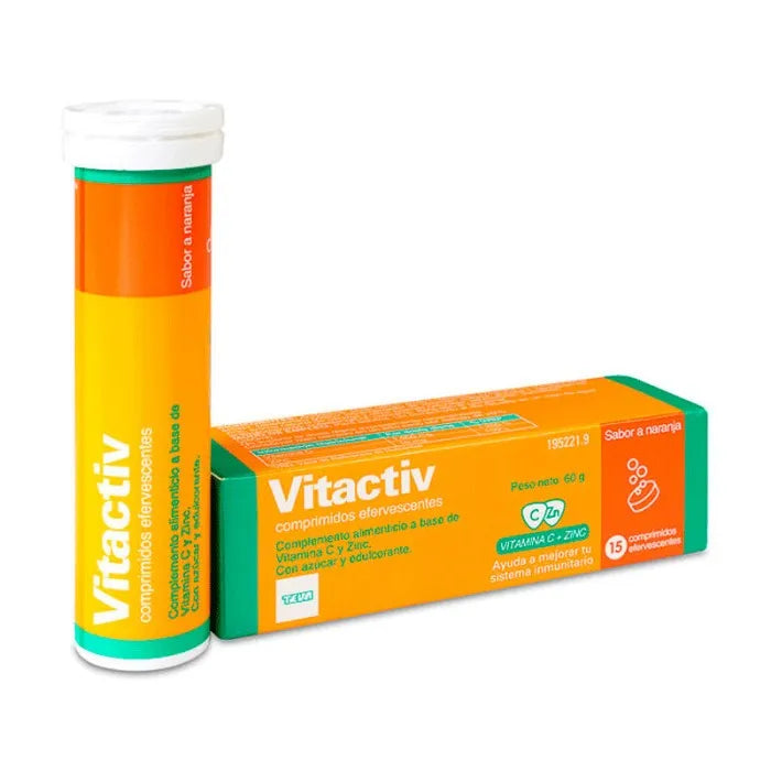 TEVA Pharma Teva Vitactiv 15 Effervescent Tablets, 60 g