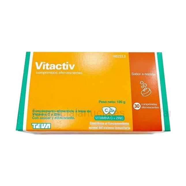 TEVA Pharma Teva Vitactiv 30 Effervescent Tablets, 120 g