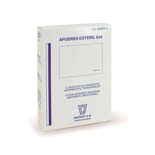 Vectem Apoderex 6x4cm Sterile Wound Dressing, 6 Units