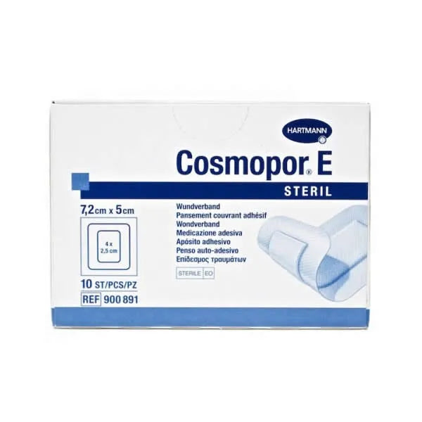 Hartmann Cosmopor E Steril Absorbent Adhesive Dressing 7,2X5cm, 10 Units