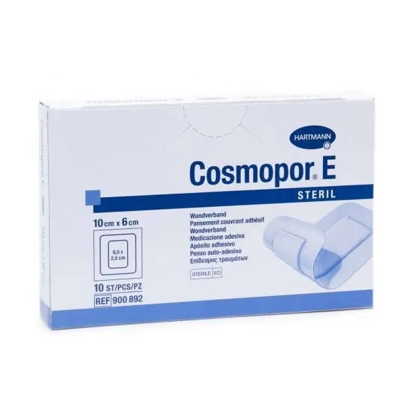 Hartmann Cosmopor E Steril Absorbent Adhesive Dressing 10X6cm, 10 Units