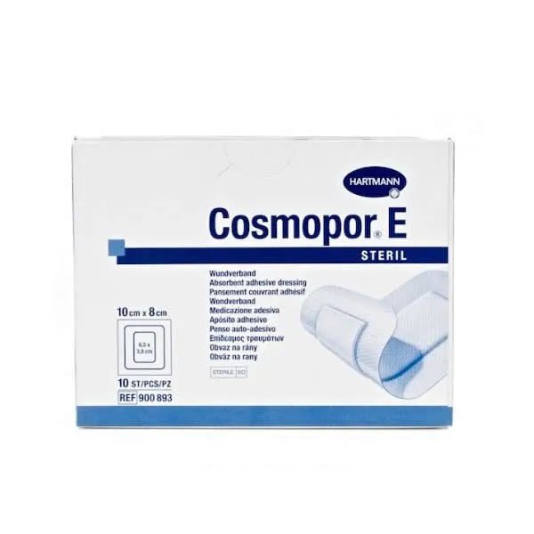 Hartmann Cosmopor E Steril Absorbent Adhesive Dressing 10X8cm, 10 Units
