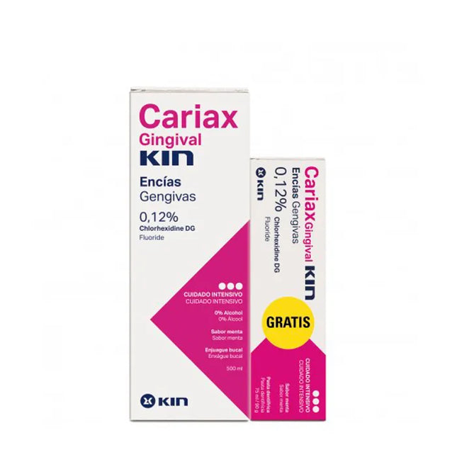 KIN Cariax Gingival Mouthwash 500 ml + Toothpaste, 75 ml