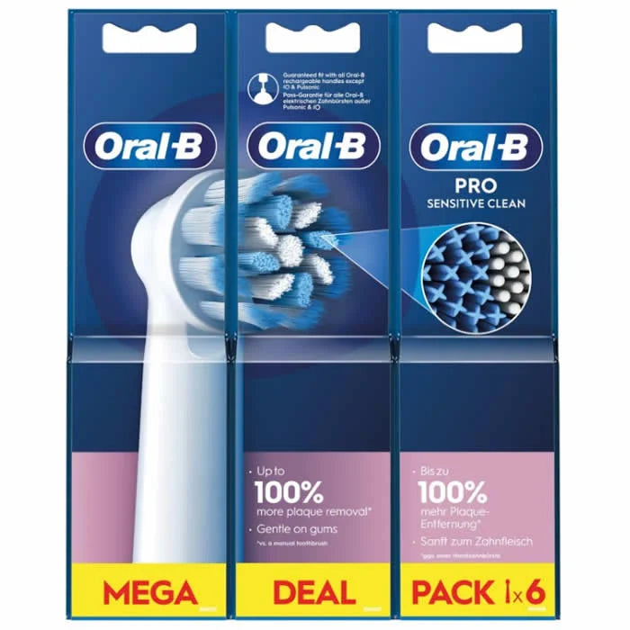 Oral-b Pro Sensitive Clean 6 Pack Replacement Brush Heads
