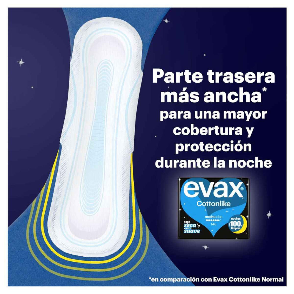 EVAX Cottonlike Compresas Noche Alas 26 U Unisex