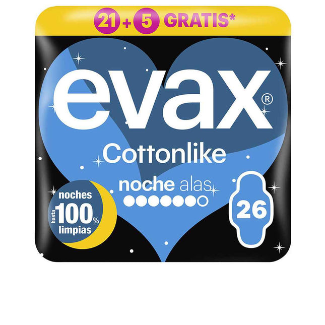 EVAX Cottonlike Compresas Noche Alas 26 U Unisex