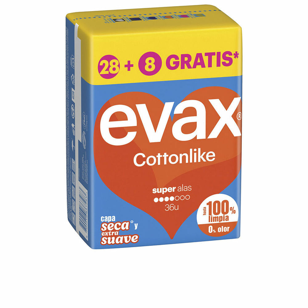EVAX Cottonlike Compresas Super Alas 36 U