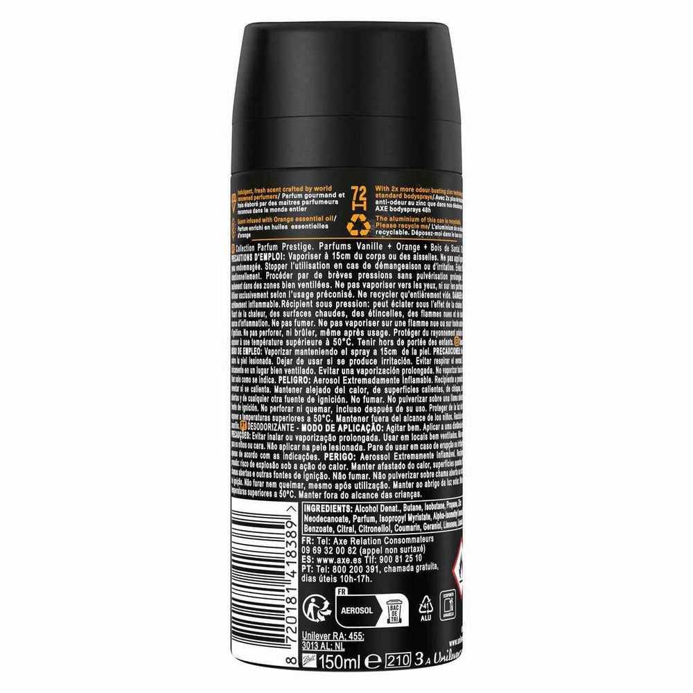 AXE Black Vanilla Desodorante – Spray Unisex, 150 ml