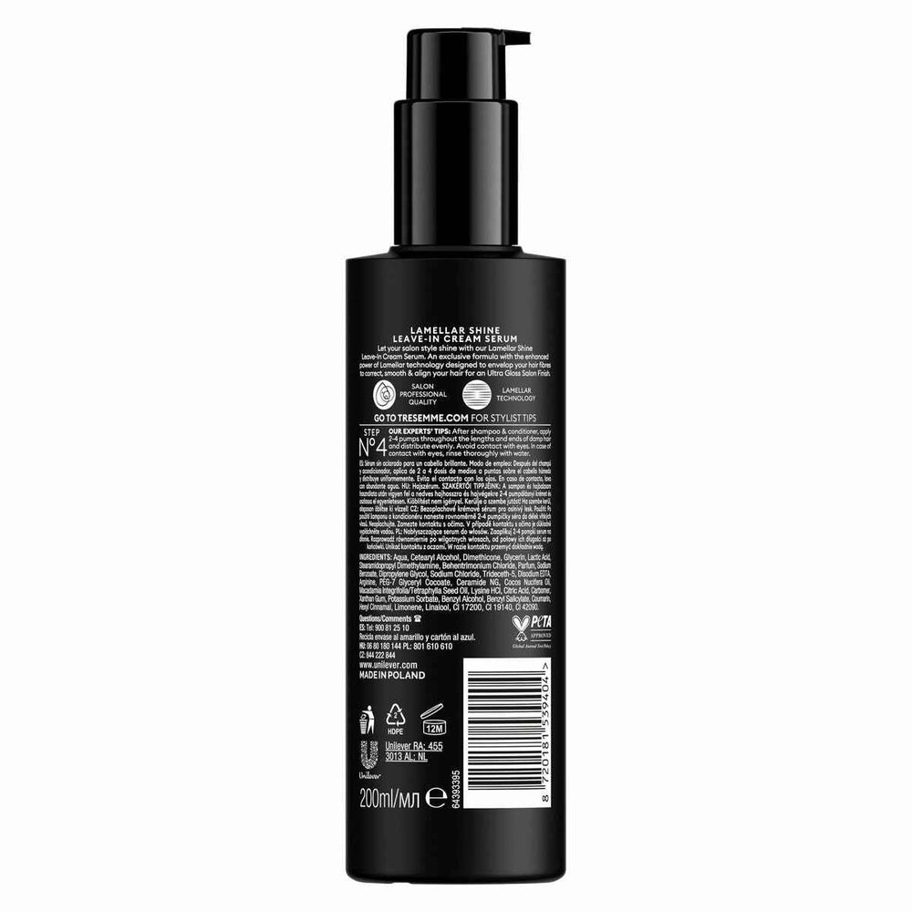 Tresemmé Lamellar Shine Ultra Brillo Sérum Crema Capilar Unisex, 200 ml