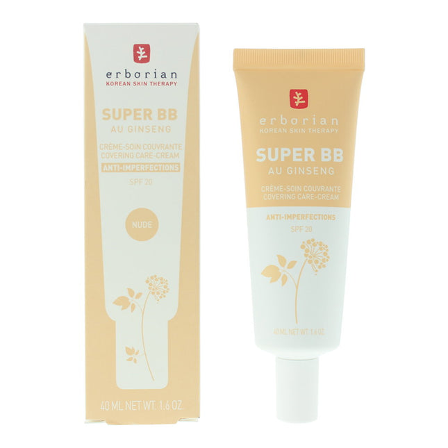 Erborian Super BB Ginseng High Coverage – BB Cream for Women, Nude, SPF 20, 40 ml