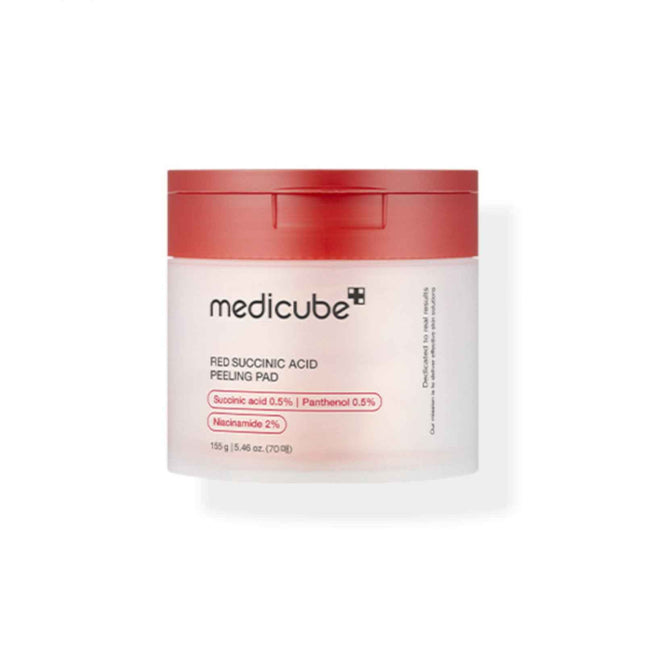 Medicube Red Succinic Acid Peeling Pad Exfoliation – Tonic Lotion Unisex, Face, 70 pcs, 155 g