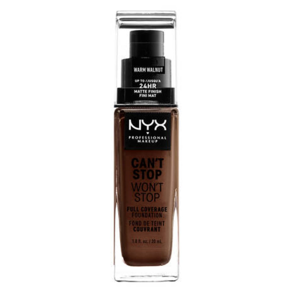 NYX Can't Stop Won't Stop Full Coverage – Foundation Warm Walnut Unisex, 30 ml