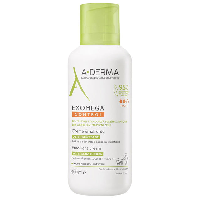 A-Derma Exomega Control Emollient – Cream Unisex, For Face & Body, 400 ml