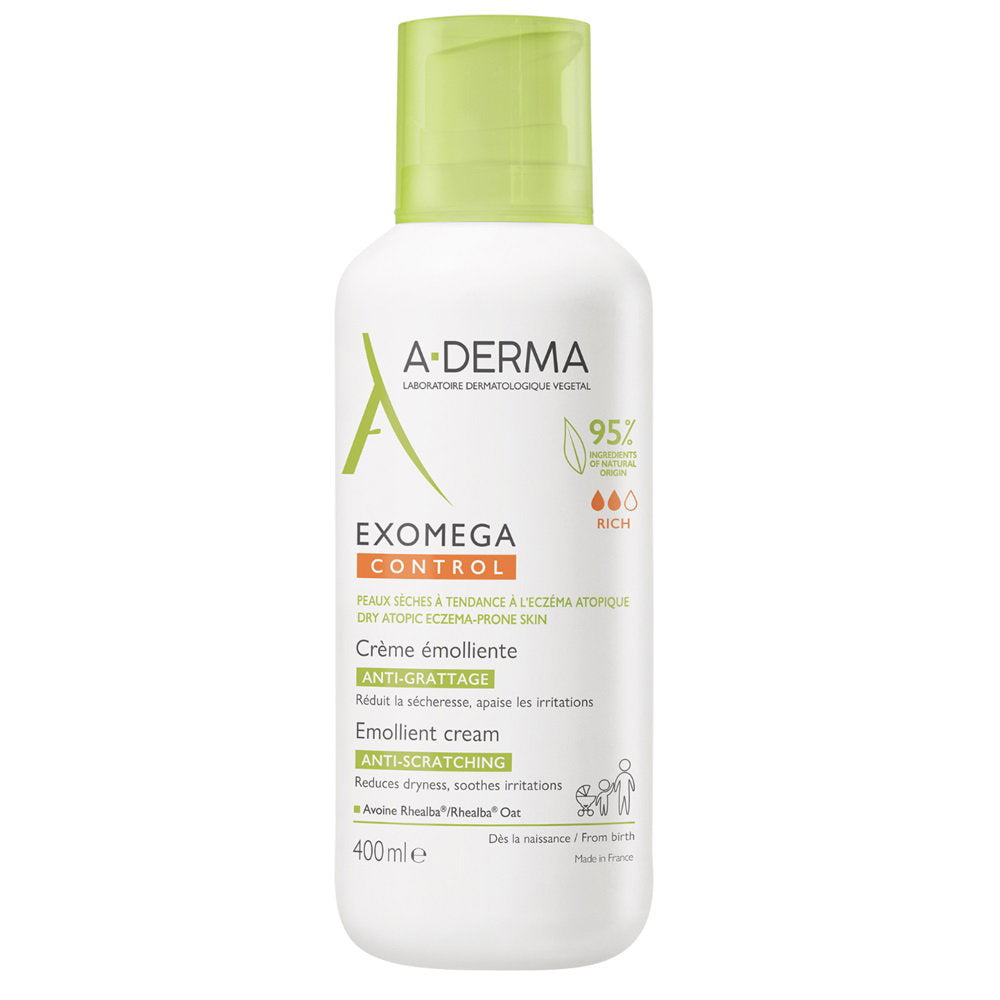 A-Derma Exomega Control Emollient – Cream Unisex, For Face & Body, 400 ml