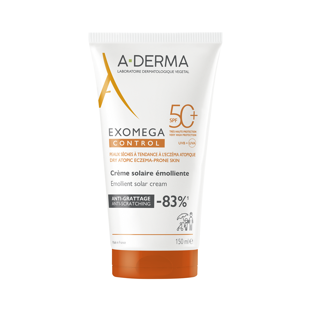 A-Derma Exomega Control Emollient – Cream Unisex, For Face & Body, SPF 50+, 150 ml