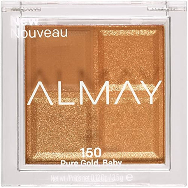 Almay Shadow Quad – Eyeshadow Palette for Women, 150, Pure Gold, 4 Shades, 3.5 g