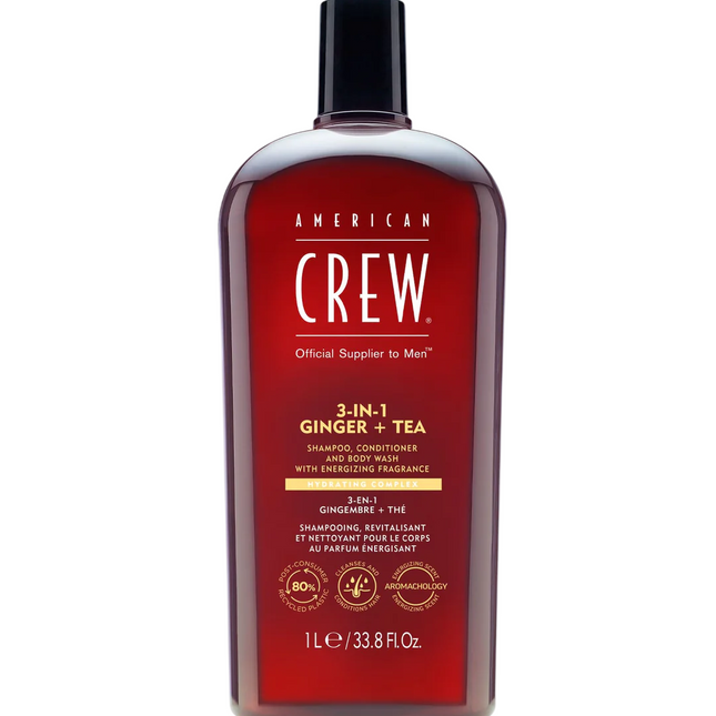 American Crew 3-in-1 for Men, Hair Shampoo, Conditioner & Shower Gel 3-in-1, Revitalizing, 250 ml
