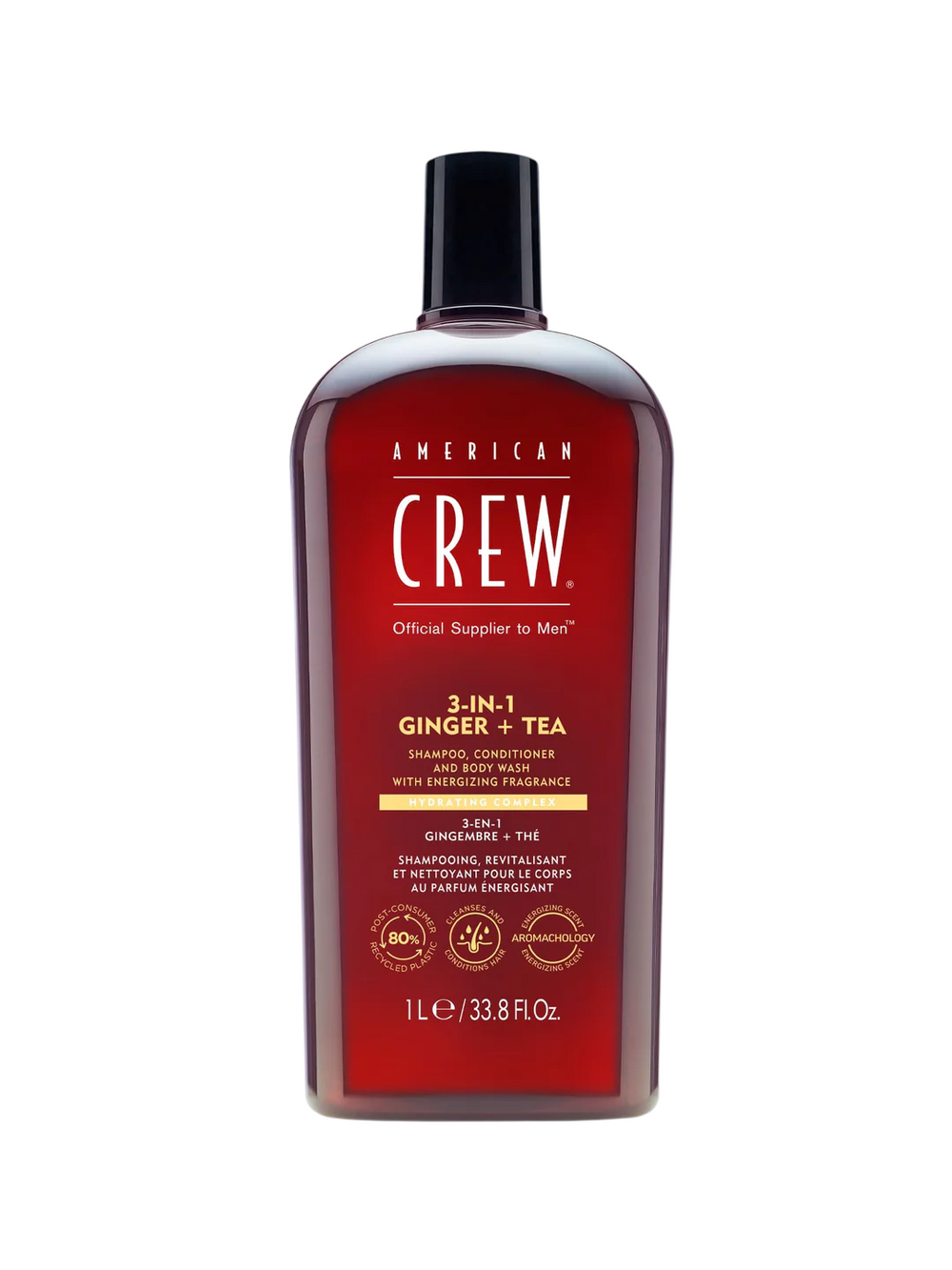 American Crew 3-in-1 for Men, Hair Shampoo, Conditioner & Shower Gel 3-in-1, Revitalizing, 250 ml