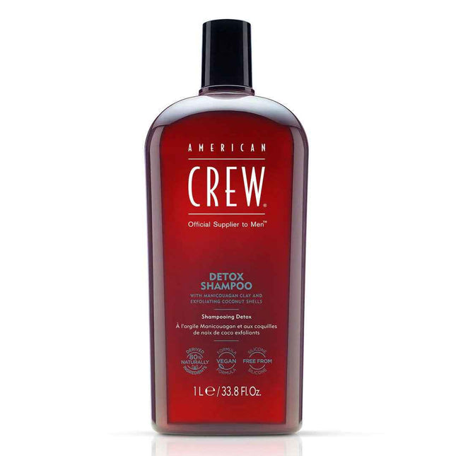 American Crew Detox Vegan – Hair Shampoo for Men, For Regulation Of Excessive Sebum, 1000 ml
