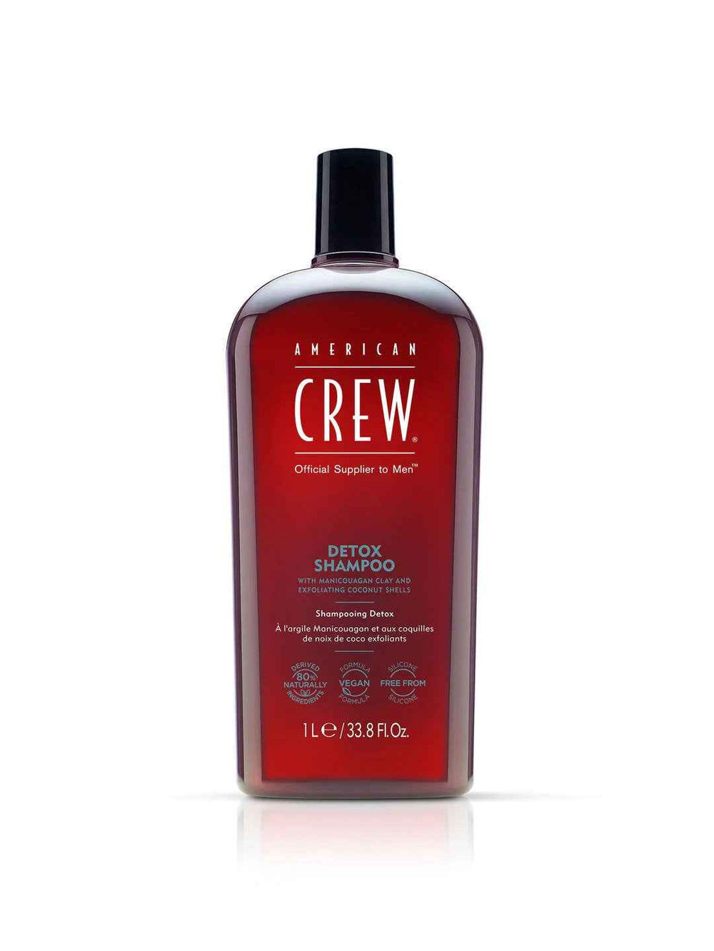 American Crew Detox Vegan – Hair Shampoo for Men, For Regulation Of Excessive Sebum, 1000 ml