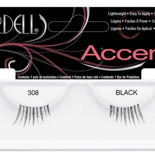 Ardell Accent – False Eyelashes for Women, 308, Black