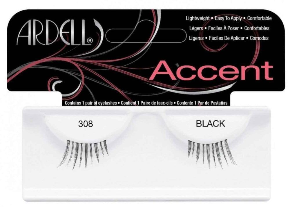 Ardell Accent – False Eyelashes for Women, 308, Black