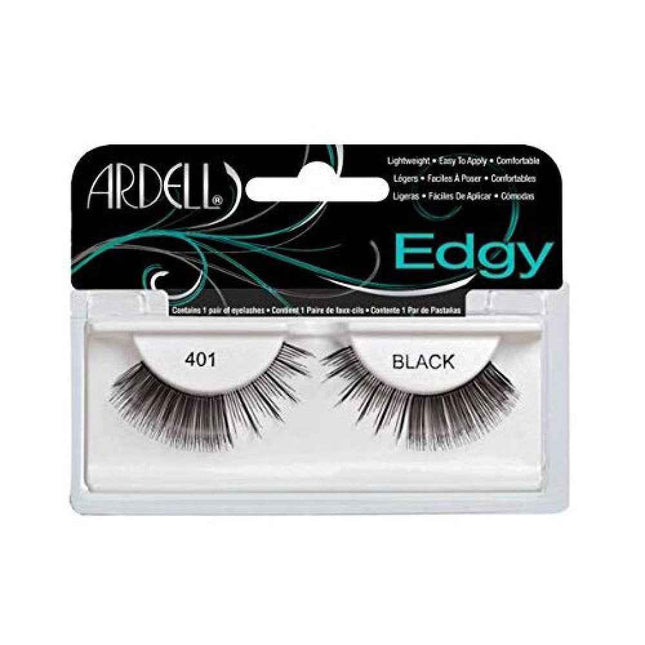 Ardell Edgy – False Eyelashes for Women, 401, Black
