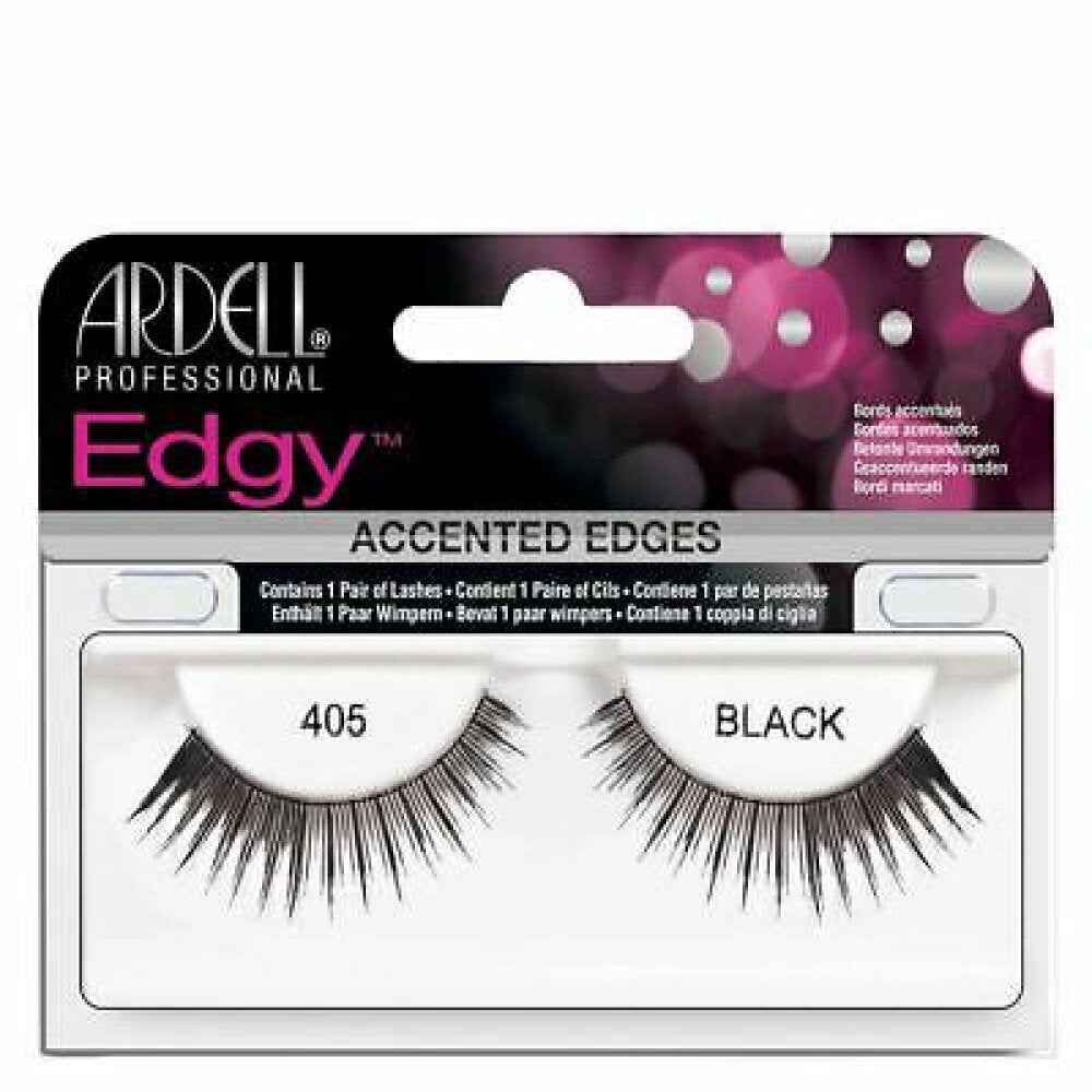 Ardell Edgy – False Eyelashes for Women, 405, Black