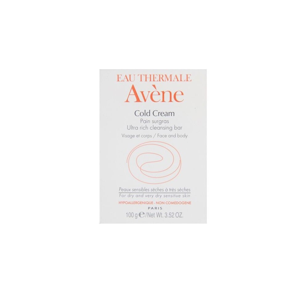 Avene Cold Cream Nourishes – Cleansing Bar Unisex, For Face & Body, 100 g
