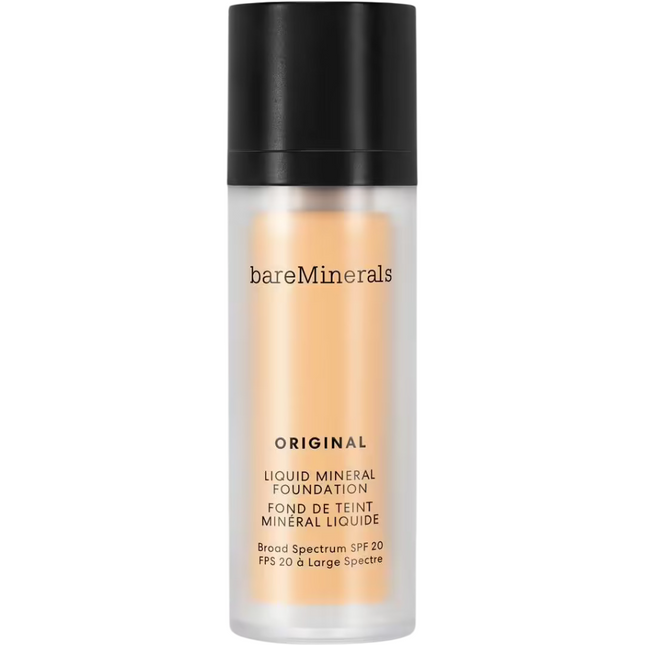 BareMinerals Original Liquid Mineral Luminous – Liquid Foundation for Women, 06, Neutral Ivory, SPF 20, 30 ml