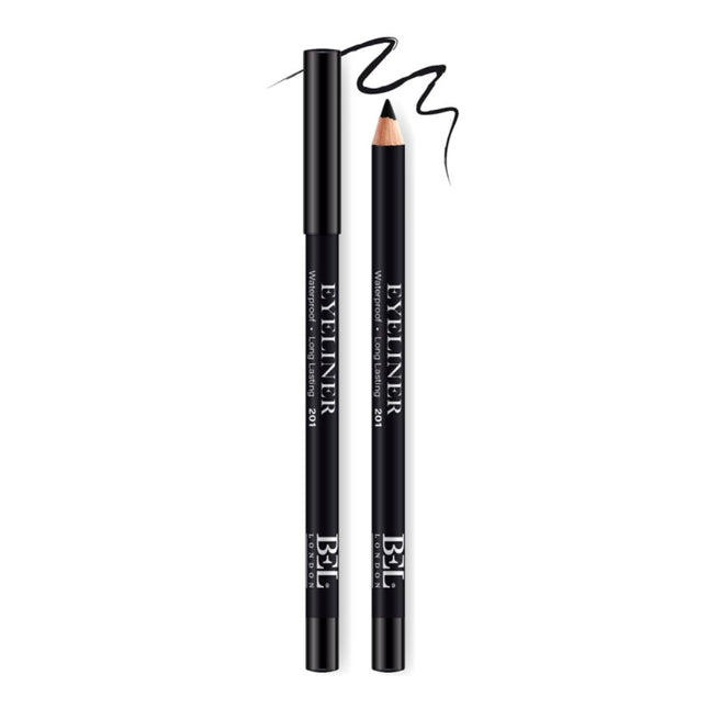 Bel London Hydrogenated Vegetable Oil Waterproof Colour Long Lasting – Gel Pencil Eyeliner for Women, 201, Black, 0.78 g
