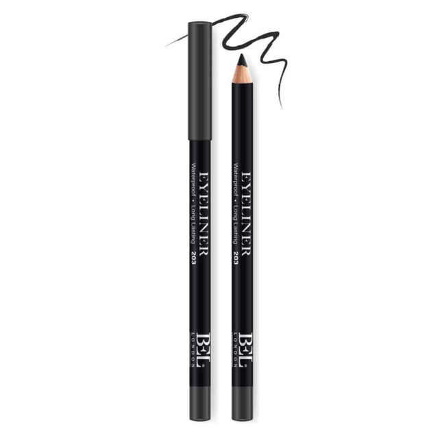 Bel London Hydrogenated Vegetable Oil Waterproof Colour Long Lasting – Gel Pencil Eyeliner for Women, 203, Black, 0.78 g