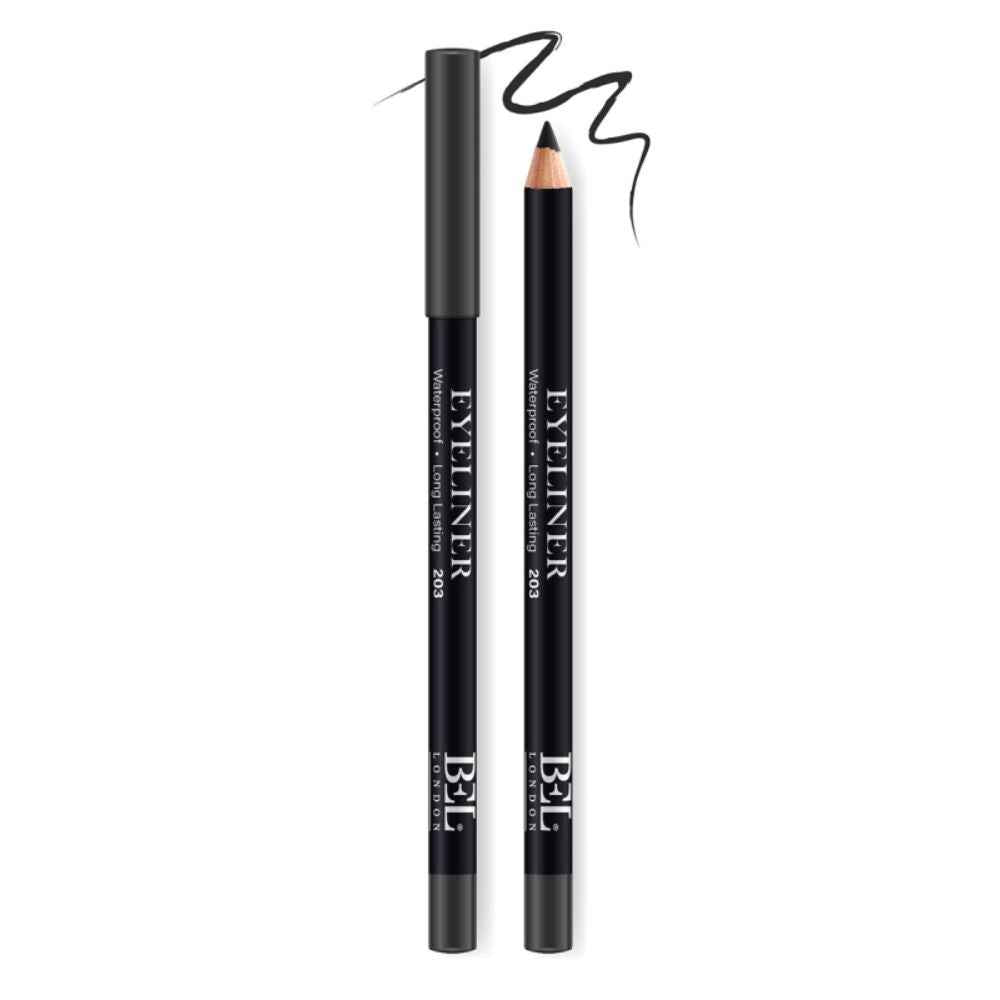 Bel London Hydrogenated Vegetable Oil Waterproof Colour Long Lasting – Gel Pencil Eyeliner for Women, 203, Black, 0.78 g