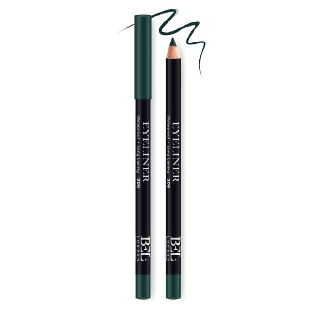 Bel London Hydrogenated Vegetable Oil Waterproof Colour Long Lasting – Gel Pencil Eyeliner for Women, 205, Green, 0.78 g