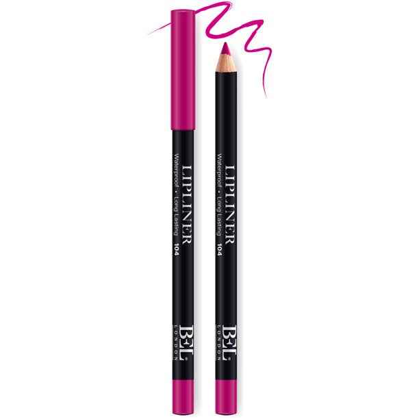 Bel London Hydrogenated Vegetable Oil Waterproof Contour – Lip Liner for Women, 104, Pink, 0.78 g
