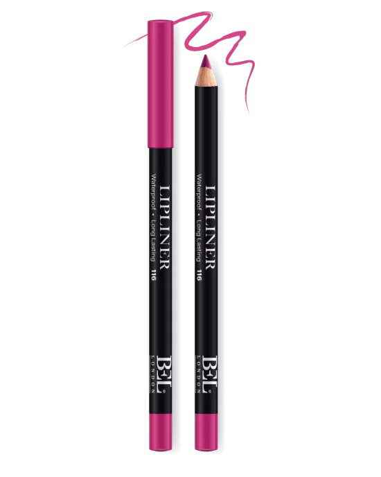 Bel London Hydrogenated Vegetable Oil Waterproof Contour – Lip Liner for Women, 116, Pink, 0.78 g