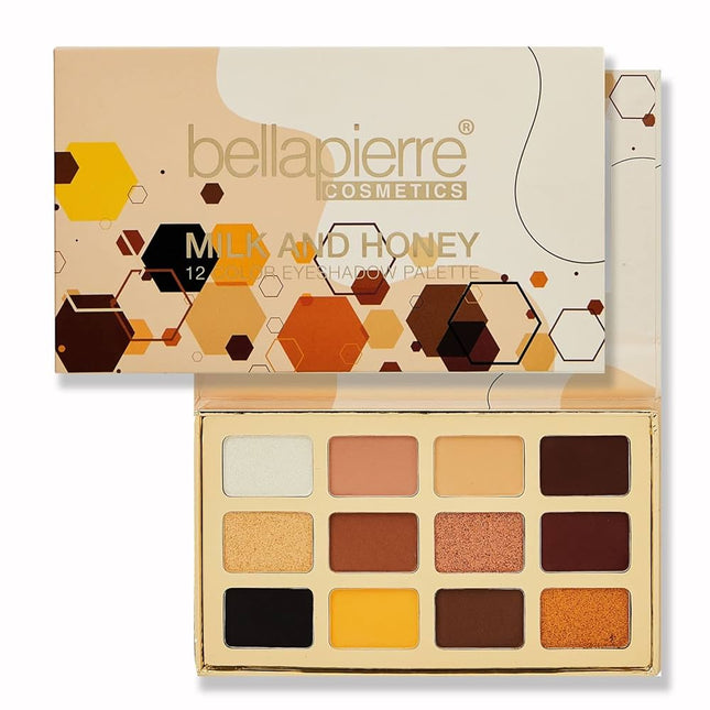 Bellapierre Milk & Honey – Eyeshadow Palette for Women, 12 Shades, 25 g